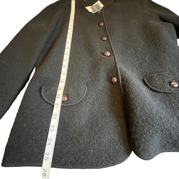 NWT Lands' End Wool Women's Button Front Jacket Black Size 16 - Picture 7 of 9